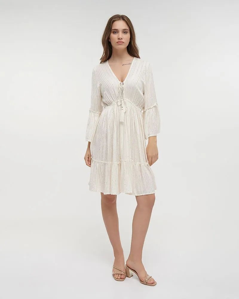 ΦΟΡΕΜΑ ΚΟΝΤΟ MΕ ΜΑΚΡΥ ΜΑΝΙΚΙ ΣΕ ΛΕΥΚΟ ΧΡΩΜΑ ΜΕ LUREX ONE SIZE(100% VISCOSE) ΦΟΡΕΜΑ ΚΟΝΤΟ MΕ ΜΑΚΡΥ ΜΑΝΙΚΙ ΣΕ ΛΕΥΚΟ ΧΡΩΜΑ ΜΕ LUREX ONE SIZE(100% VISCOSE)