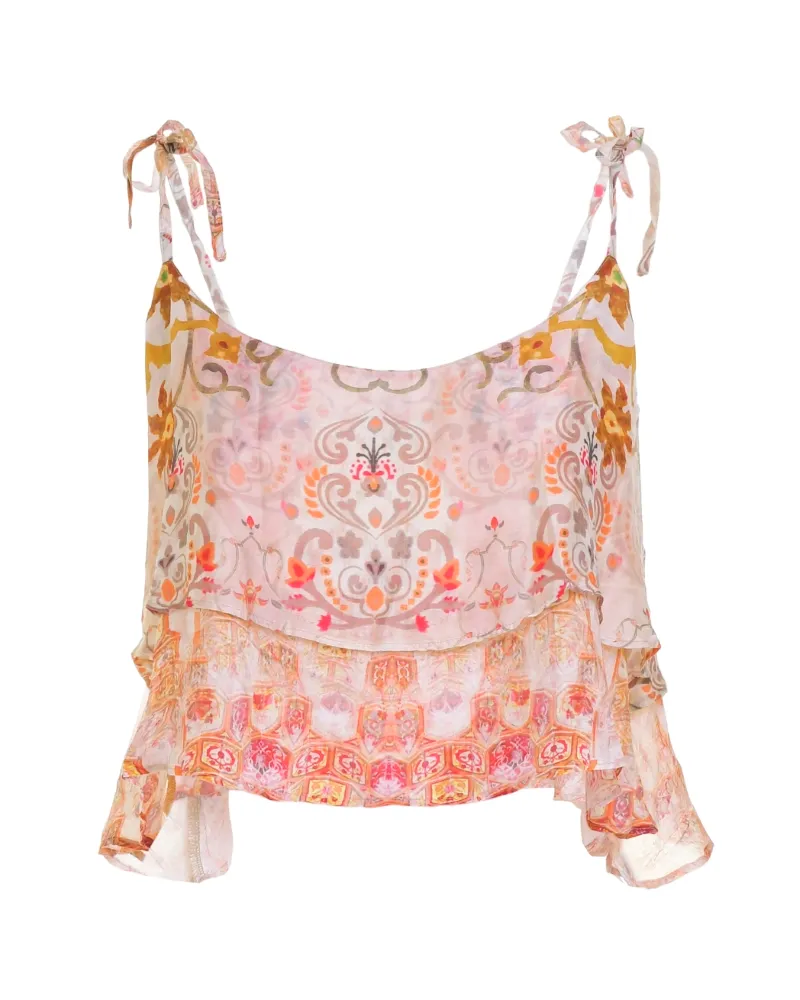 ΤΟΠ ΡΟΖ/ΠΟΡΤΟΚΑΛΙ ΜΕ ΣΧΕΔΙΑ ONE SIZE (60%VISCOSE 40% MODAL)