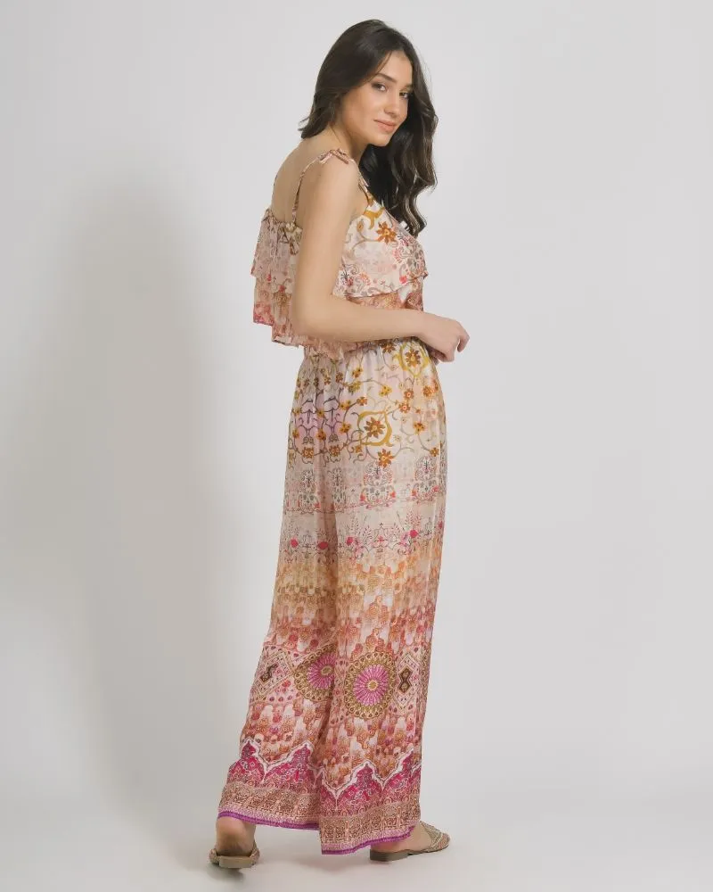 ΠΑΝΤΕΛΟΝΑ ΡΟΖ/ΠΟΡΤΟΚΑΛΙ ΜΕ ΣΧΕΔΙΑ ONE SIZE (60%VISCOSE 40% MODAL)