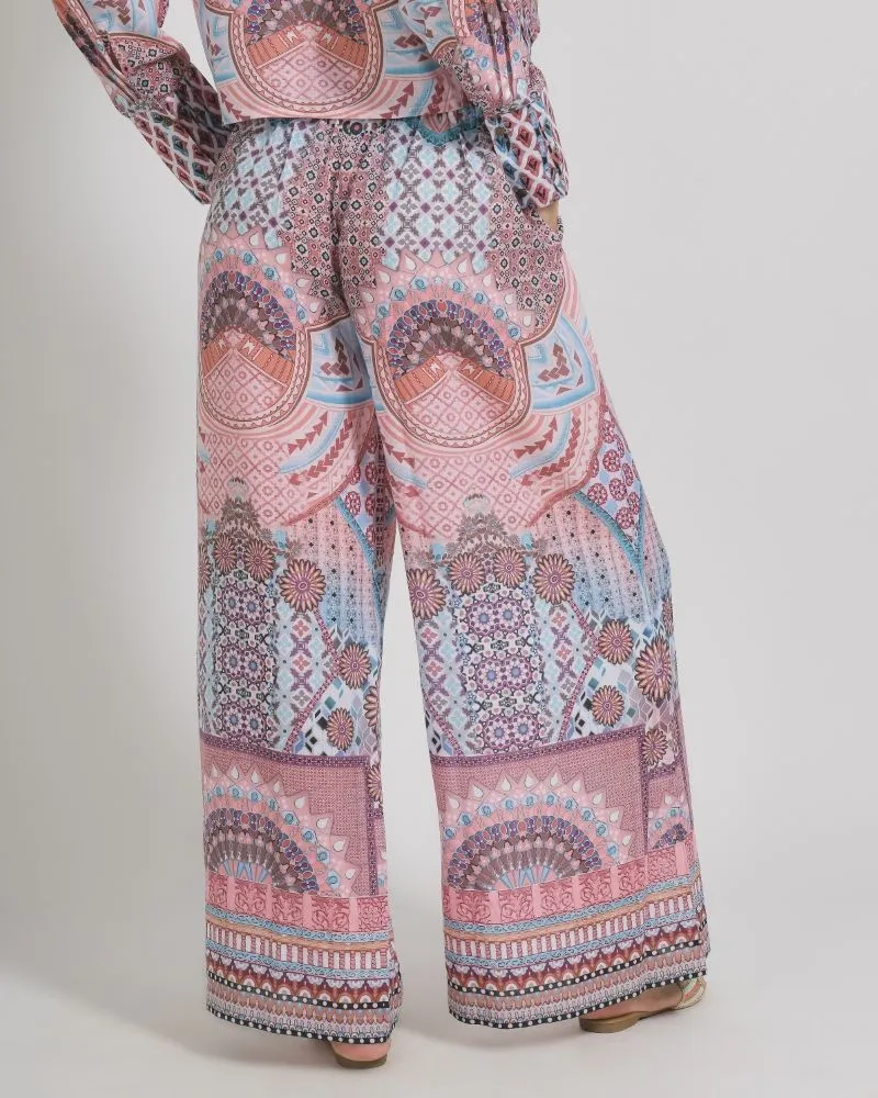 ΠΑΝΤΕΛΟΝΑ ΛΕΥΚΟ/ΡΟΖ ΜΕ ΣΧΕΔΙΑ ONE SIZE (100% LINEN)