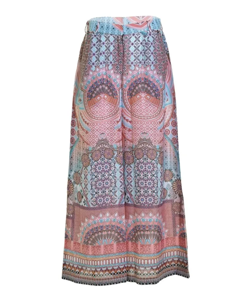 ΠΑΝΤΕΛΟΝΑ ΛΕΥΚΟ/ΡΟΖ ΜΕ ΣΧΕΔΙΑ ONE SIZE (100% LINEN)