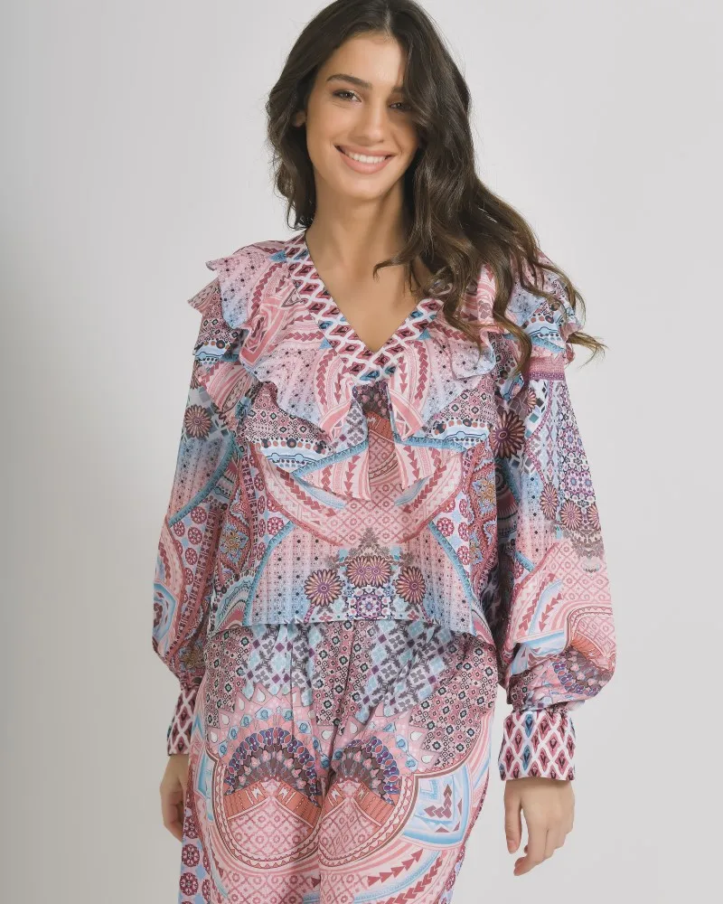 ΜΠΛΟΥΖΑ ΜΕ ΜΑΚΡΥ ΜΑΝΙΚΙ ΛΕΥΚΟ/ΡΟΖ ΜΕ ΣΧΕΔΙΑ ONE SIZE (100% LINEN) ΜΠΛΟΥΖΑ ΜΕ ΜΑΚΡΥ ΜΑΝΙΚΙ ΛΕΥΚΟ/ΡΟΖ ΜΕ ΣΧΕΔΙΑ ONE SIZE (100% LINEN)