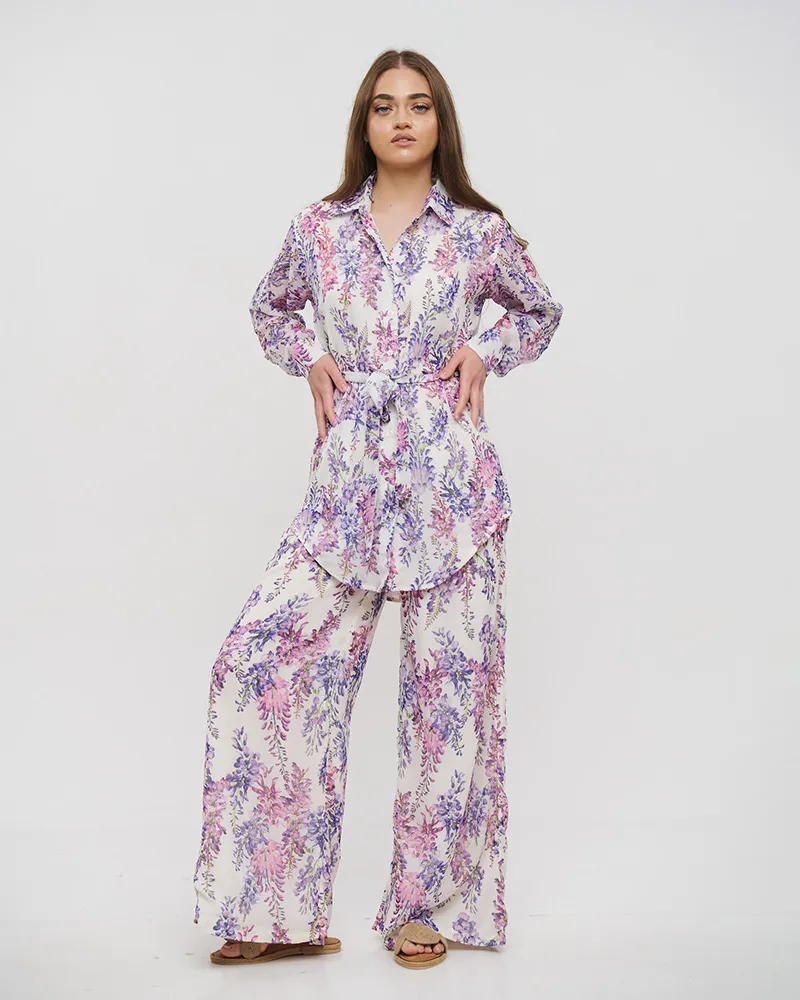 ΠΟΥΚΑΜΙΣΑ ΜΕ ΡΟΖ ΜΩΒ ΛΟΥΛΟΥΔΙΑ S/M (POLYESTER CHIFFON)