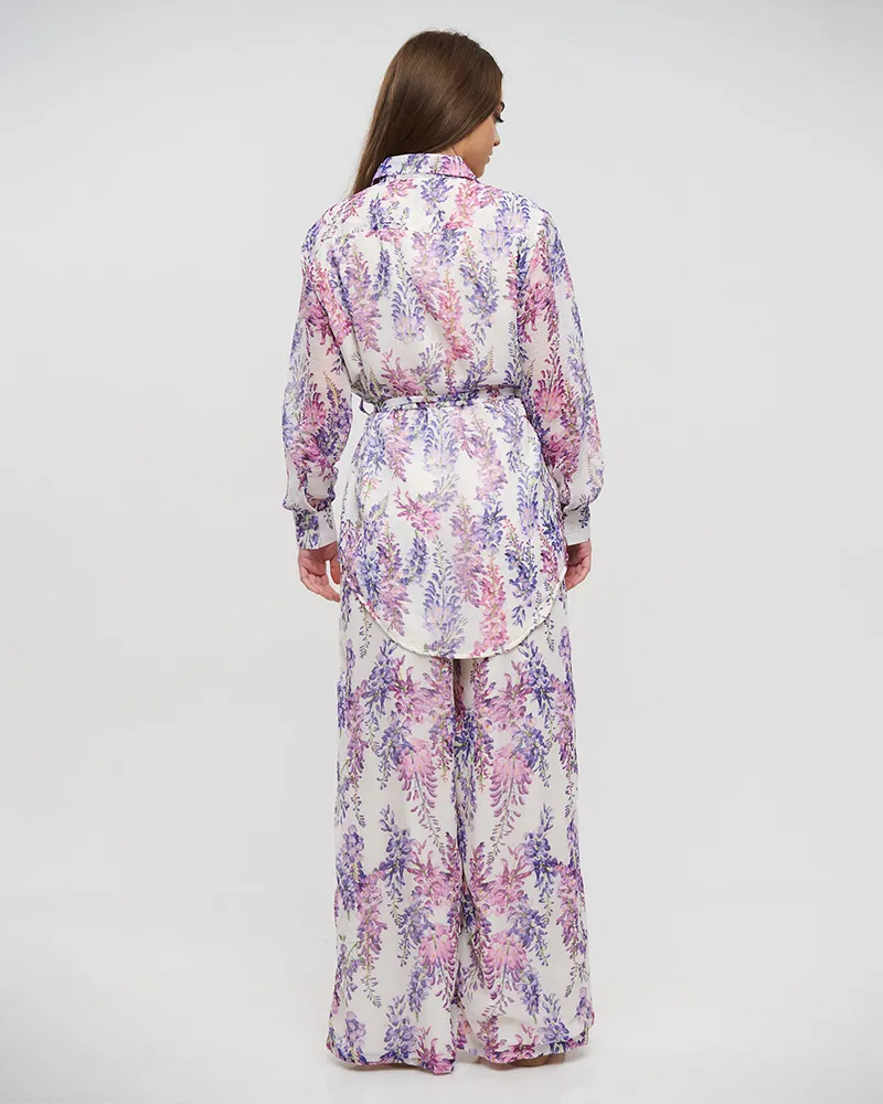 ΠΟΥΚΑΜΙΣΑ ΜΕ ΡΟΖ ΜΩΒ ΛΟΥΛΟΥΔΙΑ M/L (POLYESTER CHIFFON)