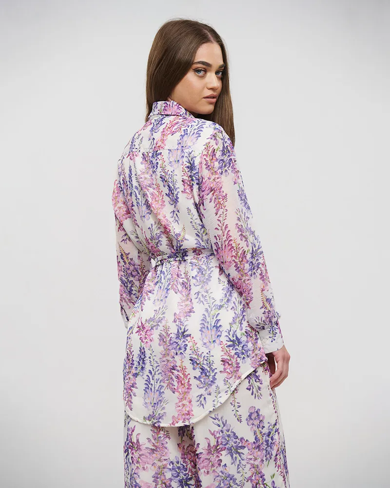 ΠΟΥΚΑΜΙΣΑ ΜΕ ΡΟΖ ΜΩΒ ΛΟΥΛΟΥΔΙΑ M/L (POLYESTER CHIFFON)