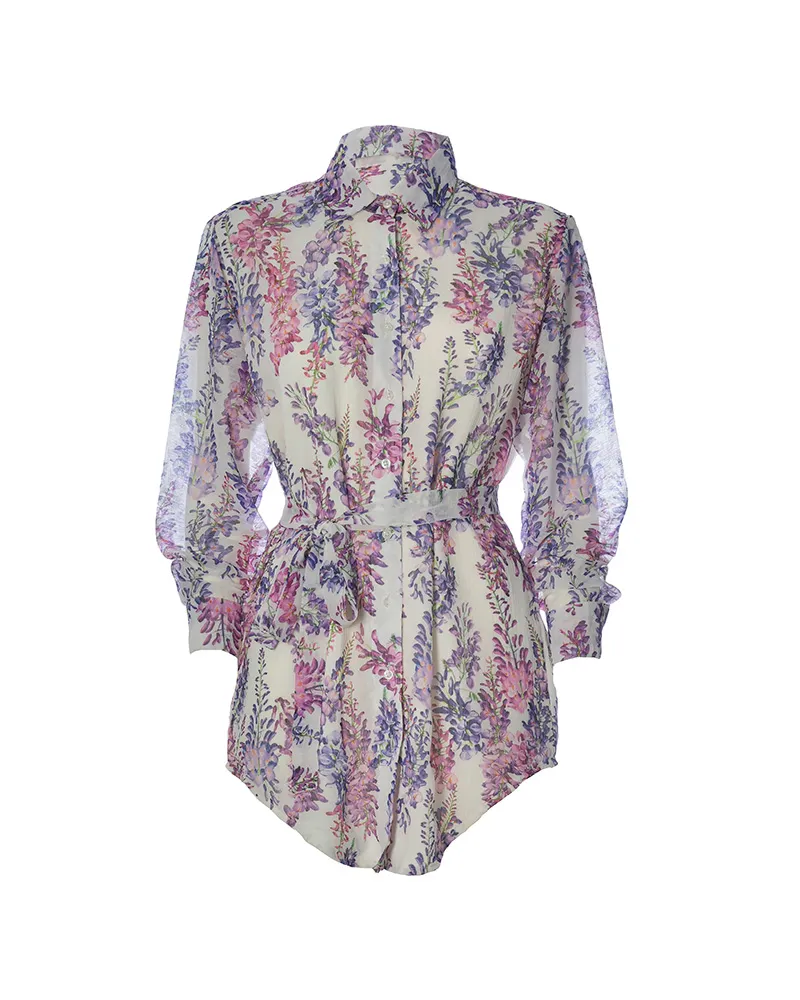 ΠΟΥΚΑΜΙΣΑ ΜΕ ΡΟΖ ΜΩΒ ΛΟΥΛΟΥΔΙΑ M/L (POLYESTER CHIFFON)