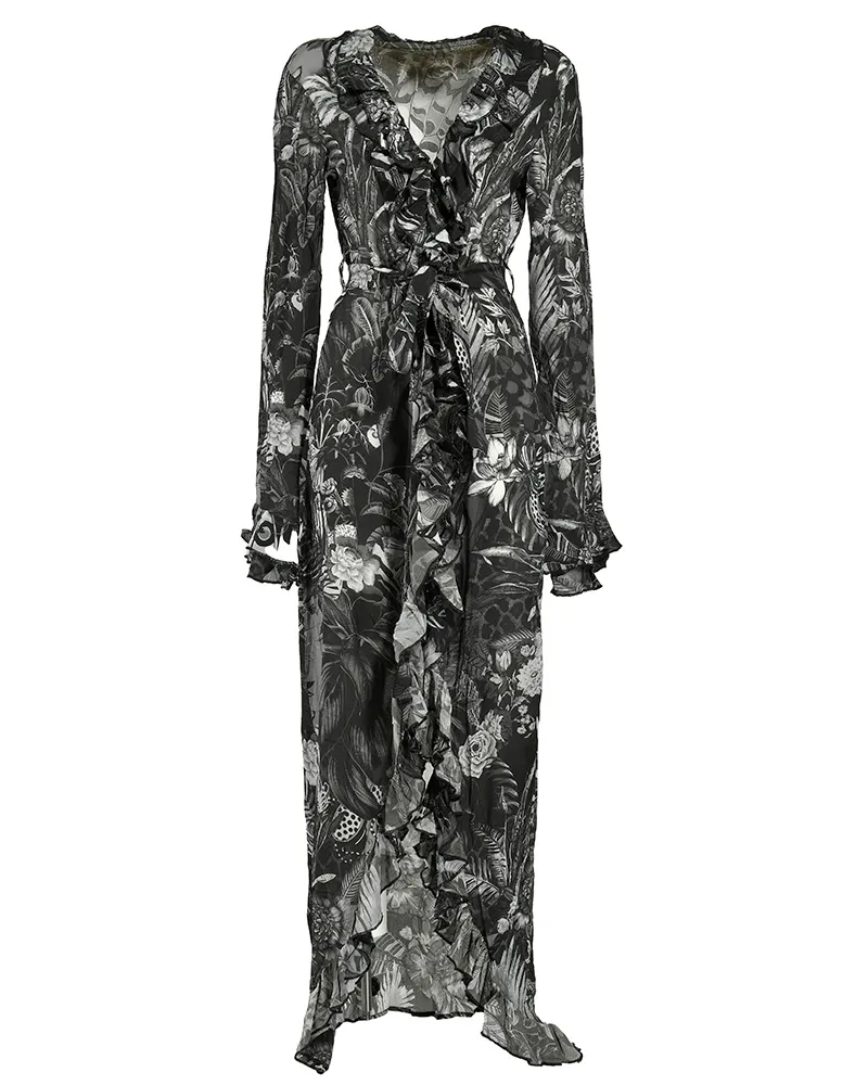 ΦΟΡΕΜΑ ΑΣΥΜΜΕΤΡΟ ΑΣΠΡΟΜΑΥΡΟ M/L (VISCOSE CREPE)