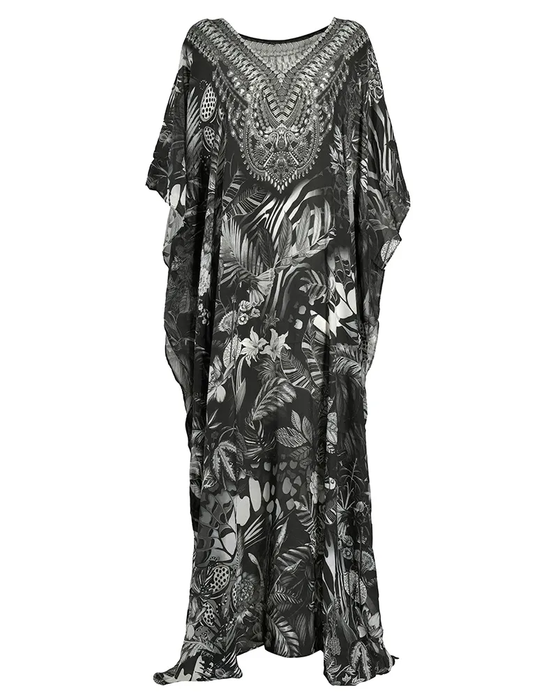 ΚΑΦΤΑΝΙ/ΦΟΡΕΜΑ ΜΑΚΡΥ ΑΣΠΡΟΜΑΥΡΟ S/M (VISCOSE CREPE)