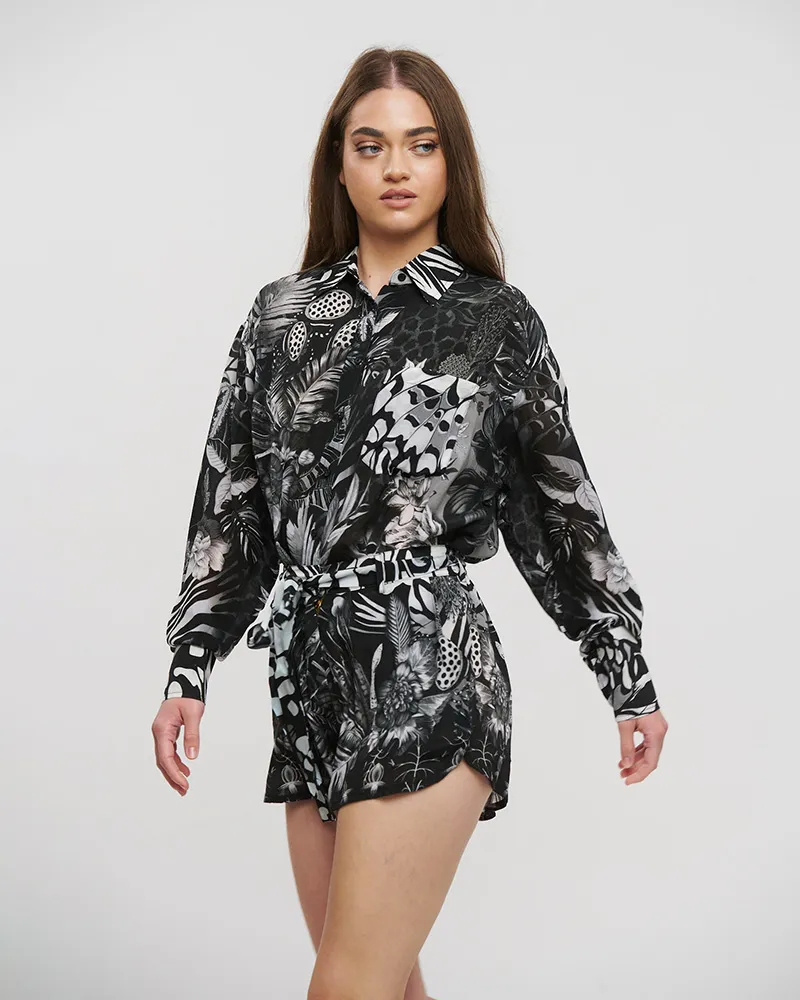 ΣΟΡΤΣΑΚΙ ΜΕ ΖΩΝΗ ΑΣΠΡΟΜΑΥΡΟ M/L (VISCOSE CREPE)