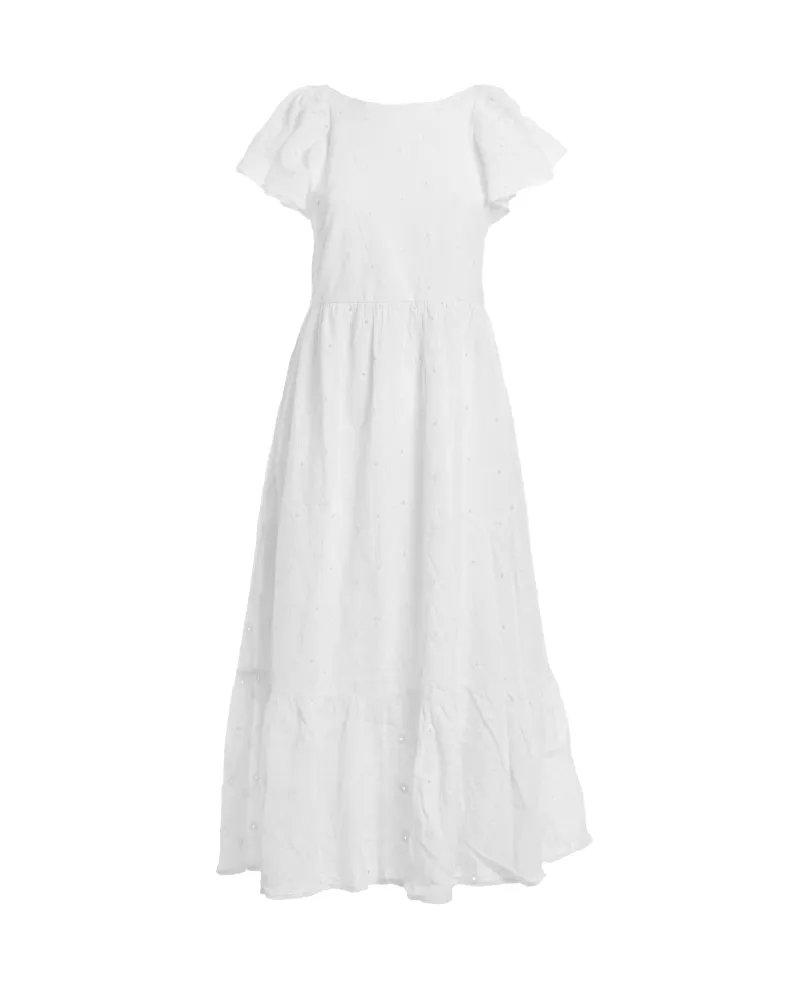 ΦΟΡΕΜΑ ΜΑΚΡΥ ΣΕ ΛΕΥΚΟ ΧΡΩΜΑ ΜΕ ΑΝΟΙΓΜΑ ΣΤΗ ΠΛΑΤΗ ΟΝΕ SIZE (100% COTTON)