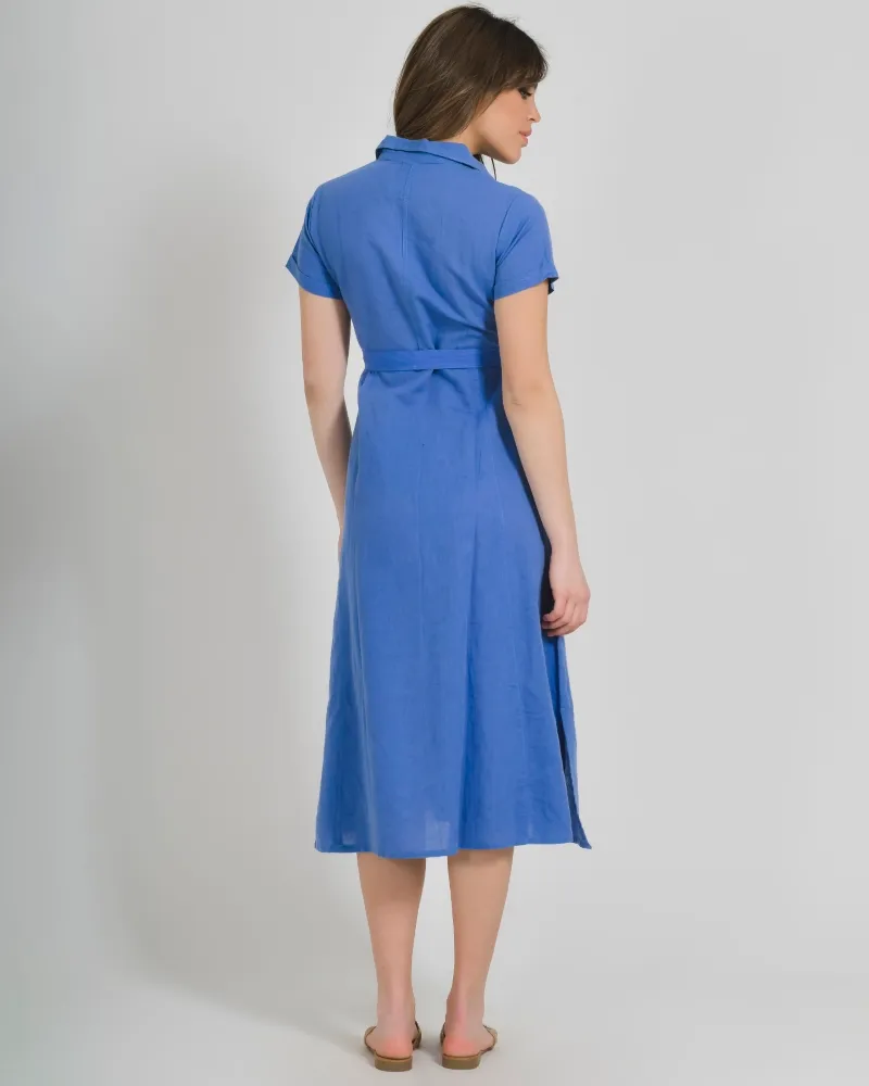 ΠΟΥΚΑΜΙΣΑ KONTOMANIKH ΣΕ ΜΠΛΕ ΧΡΩΜΑ ΜΕ ΖΩΝΗ ONE SIZE (100% COTTON)