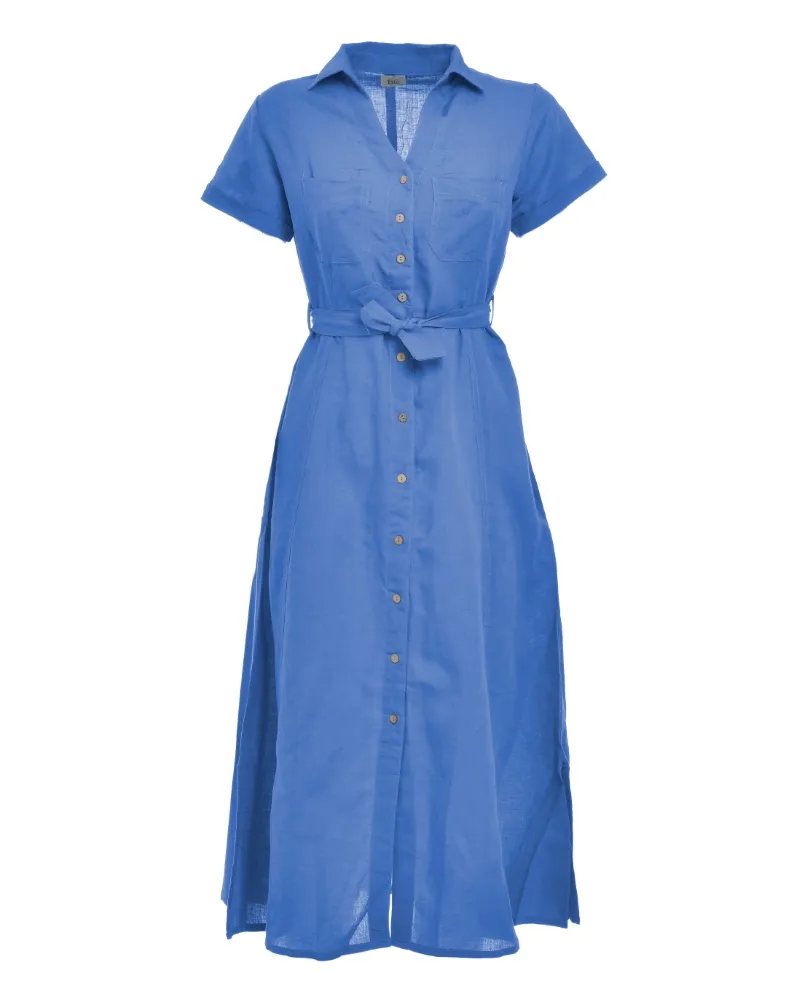 ΠΟΥΚΑΜΙΣΑ KONTOMANIKH ΣΕ ΜΠΛΕ ΧΡΩΜΑ ΜΕ ΖΩΝΗ ONE SIZE (100% COTTON)