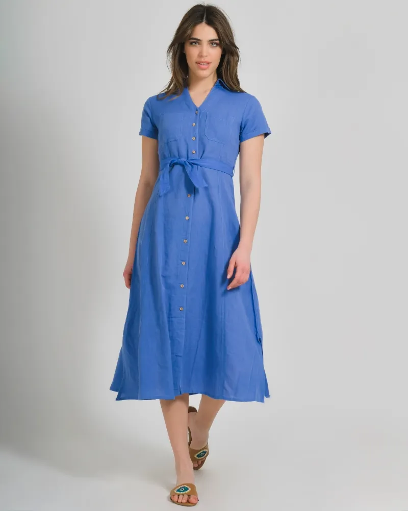 ΠΟΥΚΑΜΙΣΑ KONTOMANIKH ΣΕ ΜΠΛΕ ΧΡΩΜΑ ΜΕ ΖΩΝΗ ONE SIZE (100% COTTON)