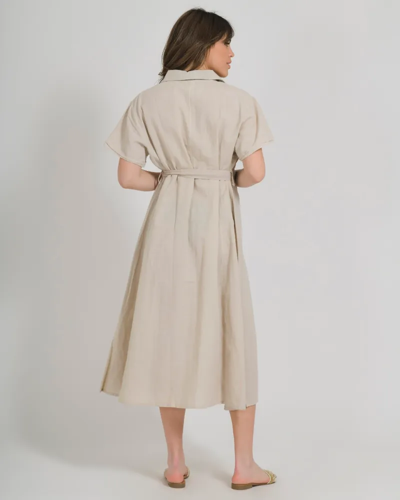 ΠΟΥΚΑΜΙΣΑ KONTOMANIKH ΣΕ ΜΠΕΖ ΧΡΩΜΑ ΜΕ ΖΩΝΗ ONE SIZE (100% COTTON)