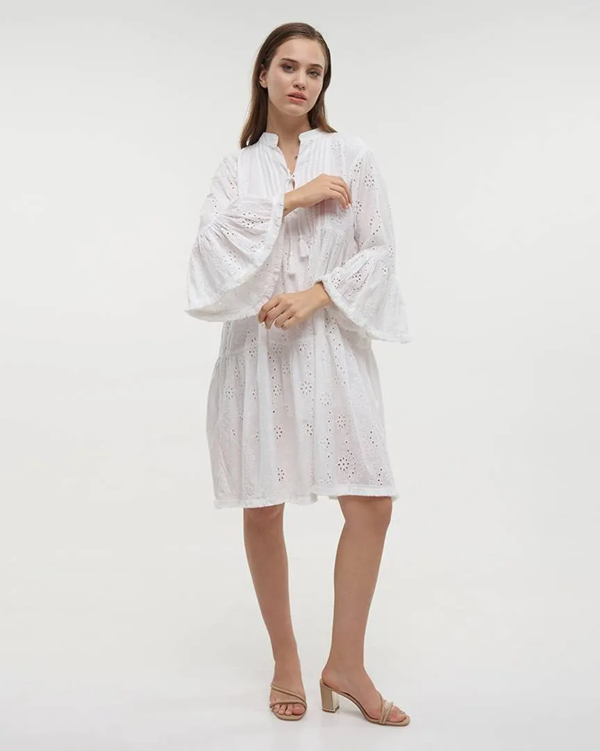 ΦΟΡΕΜΑ ΚΟΝΤΟ ΜΕ 3/4 ΜΑΝΙΚΙ ΛΕΥΚΟ ONE SIZE (100% COTTON)