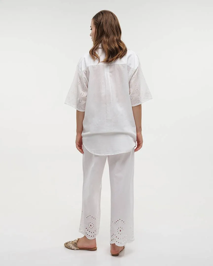 ΠΟΥΚΑΜΙΣΟ ΚΟΝΤΟ ΛΕΥΚΟ ΚΙΠΟΥΡ ONE SIZE (100% COTTON)