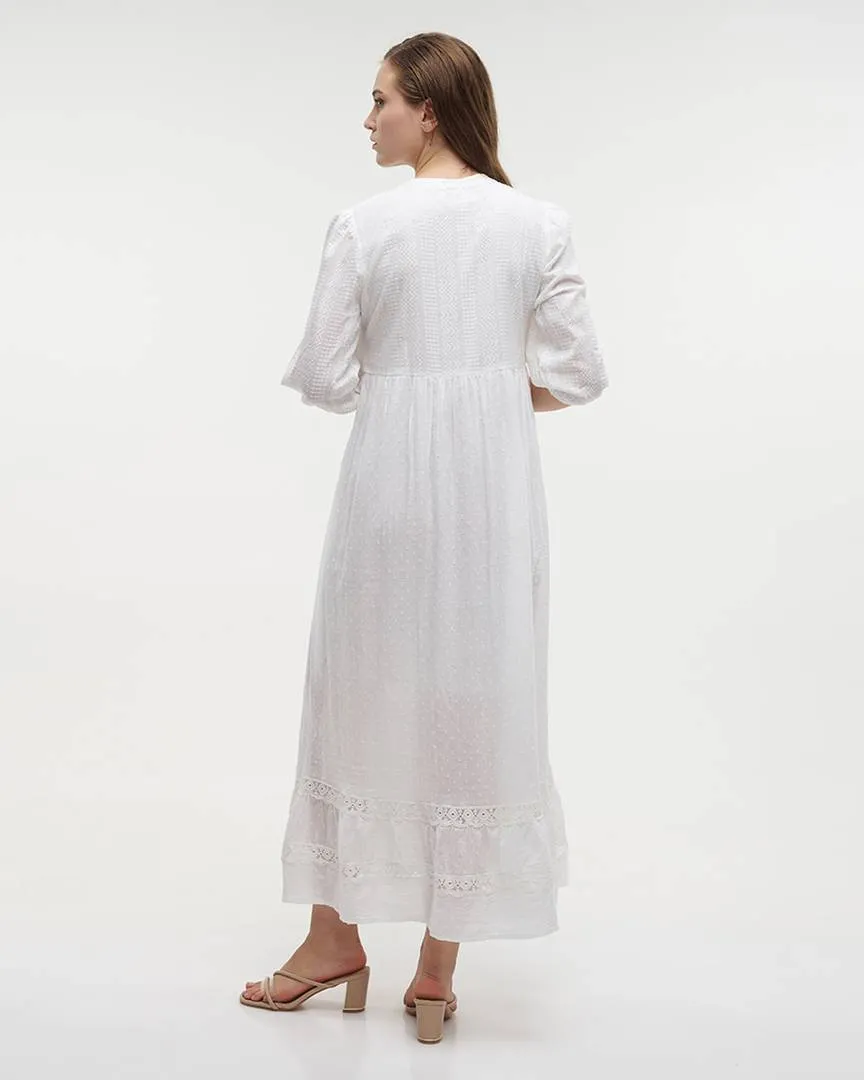 ΦΟΡΕΜΑ ΜΑΚΡΥ ΜΕ 3/4 ΜΑΝΙΚΙ ΛΕΥΚΟ ONE SIZE (100% COTTON). ΦΟΡΕΜΑ ΜΑΚΡΥ ΜΕ 3/4 ΜΑΝΙΚΙ ΛΕΥΚΟ ONE SIZE (100% COTTON).