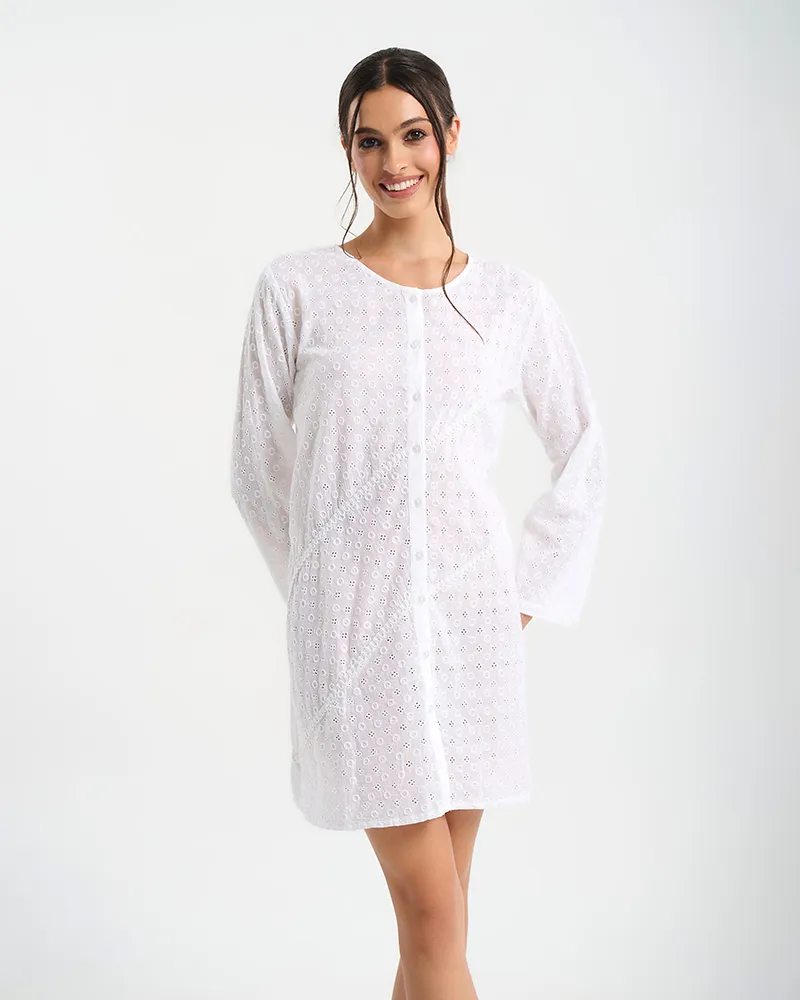 ΦΟΡΕΜΑ/ΠΟΥΚΑΜΙΣΑ ΣΕ ΛΕΥΚΌ ΧΡΩΜΑ ONE SIZE ( 100% COTTON)