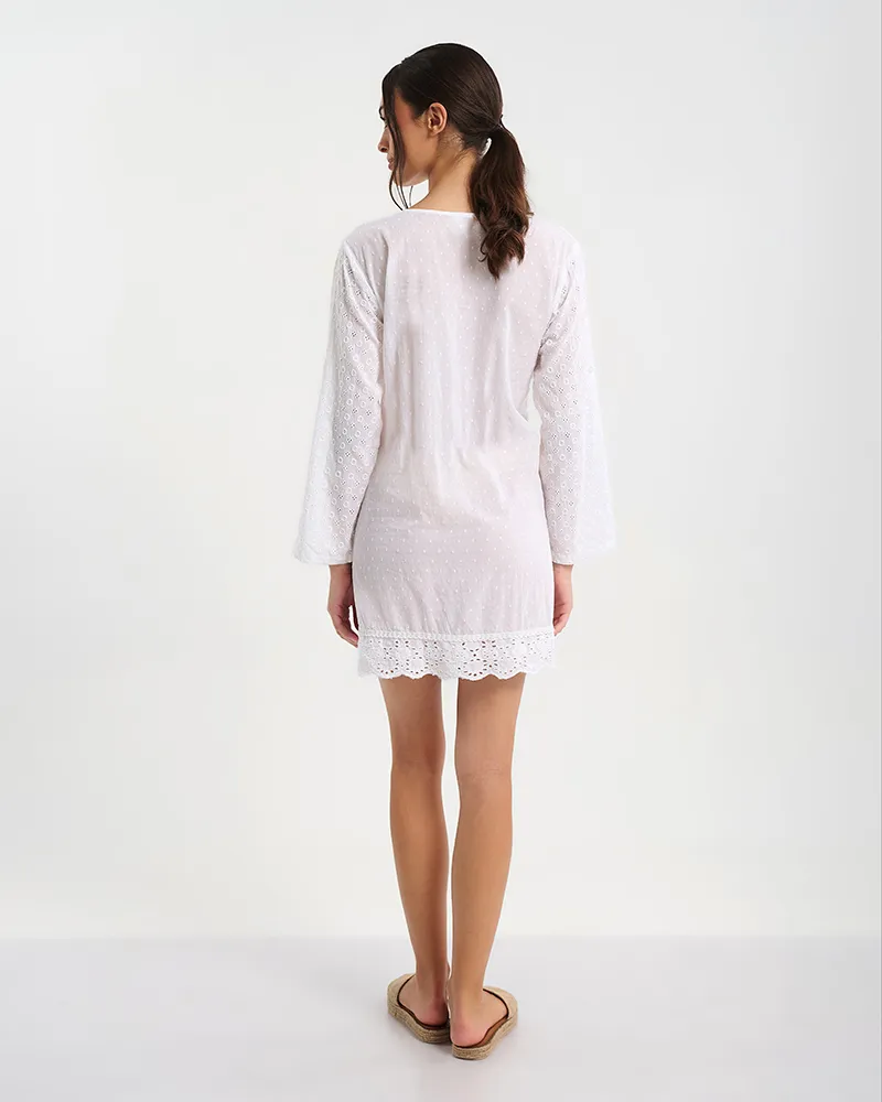 ΦΟΡΕΜΑ/ΠΟΥΚΑΜΙΣΑ ΣΕ ΛΕΥΚΌ ΧΡΩΜΑ ONE SIZE ( 100% COTTON)