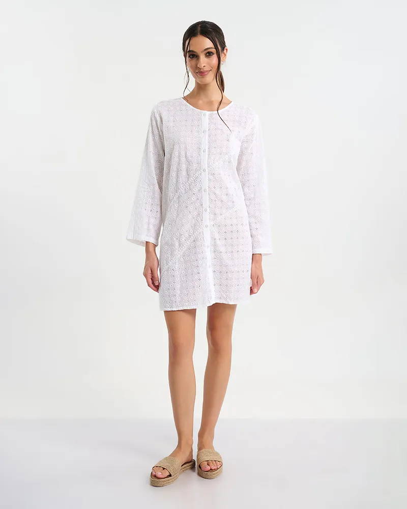 ΦΟΡΕΜΑ/ΠΟΥΚΑΜΙΣΑ ΣΕ ΛΕΥΚΌ ΧΡΩΜΑ ONE SIZE ( 100% COTTON)