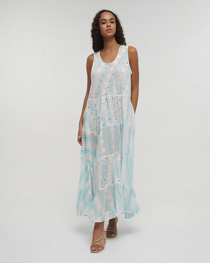 ΦΟΡΕΜΑ ΜΑΚΡΥ ΑΜΑΝΙΚΟ ΕΚΡΟΥ ΜΕ ΓΑΛΑΖΙΕΣ ΛΕΠΤΟΜΕΡΕΙΕΣ ONE SIZE (100% COTTON)