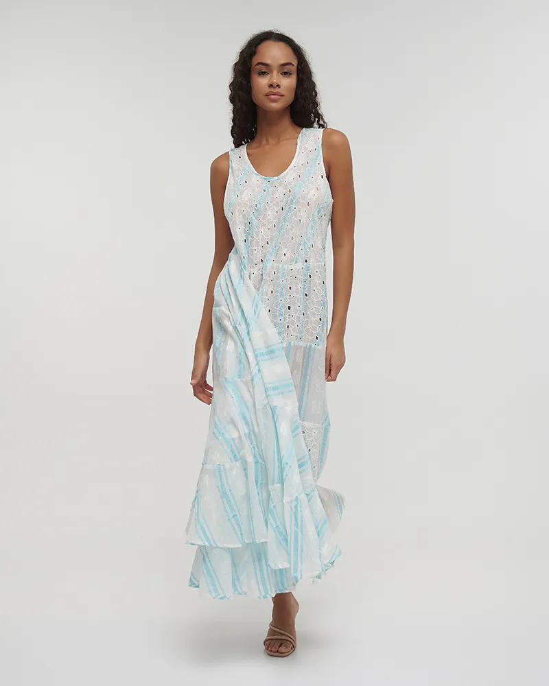 ΦΟΡΕΜΑ ΜΑΚΡΥ ΑΜΑΝΙΚΟ ΕΚΡΟΥ ΜΕ ΓΑΛΑΖΙΕΣ ΛΕΠΤΟΜΕΡΕΙΕΣ ONE SIZE (100% COTTON)