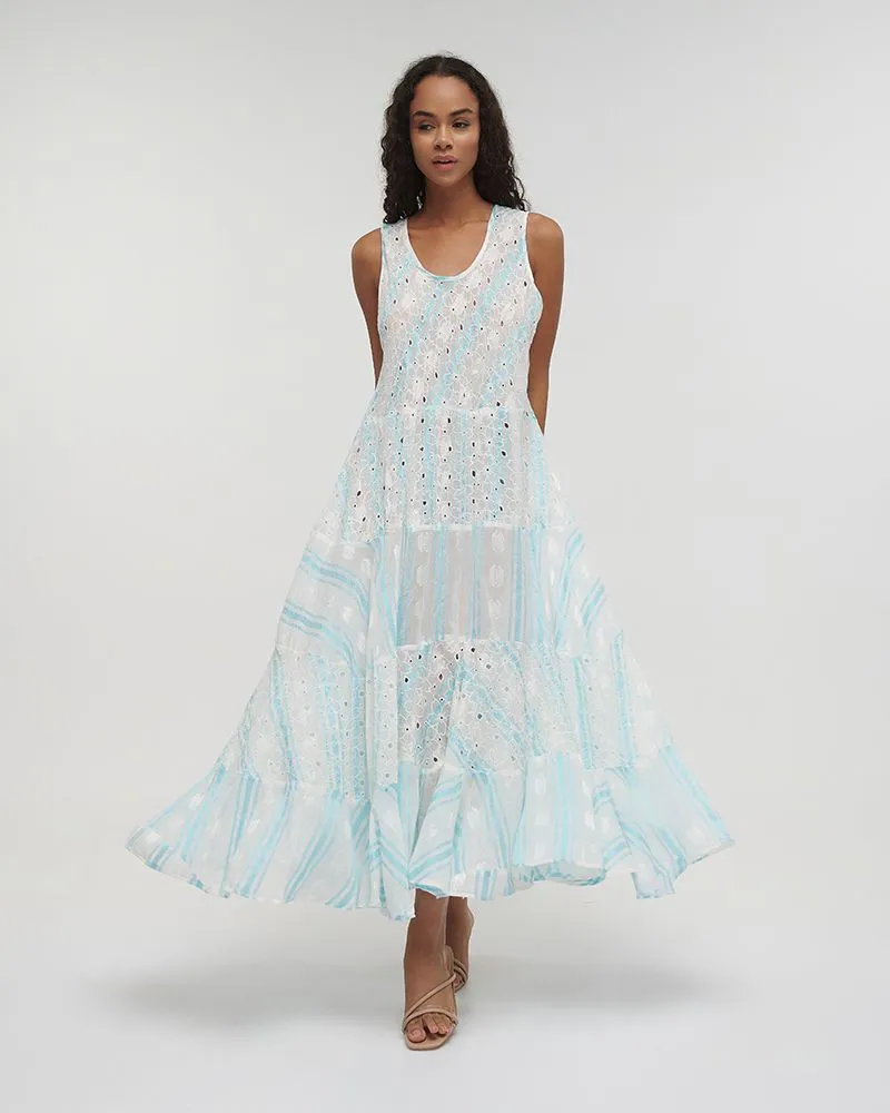 ΦΟΡΕΜΑ ΜΑΚΡΥ ΑΜΑΝΙΚΟ ΕΚΡΟΥ ΜΕ ΓΑΛΑΖΙΕΣ ΛΕΠΤΟΜΕΡΕΙΕΣ ONE SIZE (100% COTTON)