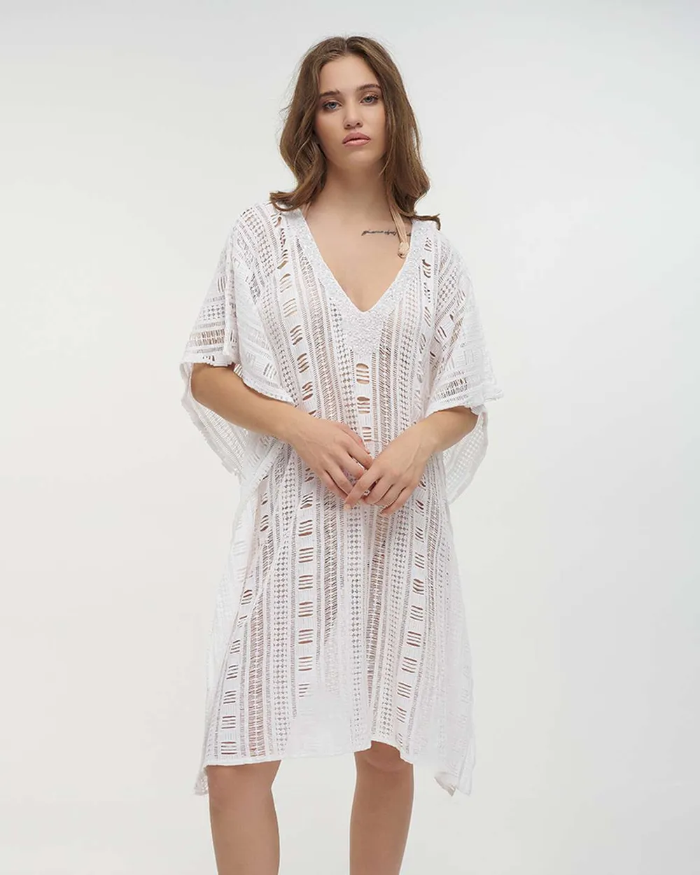 ΚΑΦΤΑΝΙ KONTO ΔΙΑΤΡΗΤΟ ΛΕΥΚΟ ONE SIZE (100% COTTON)