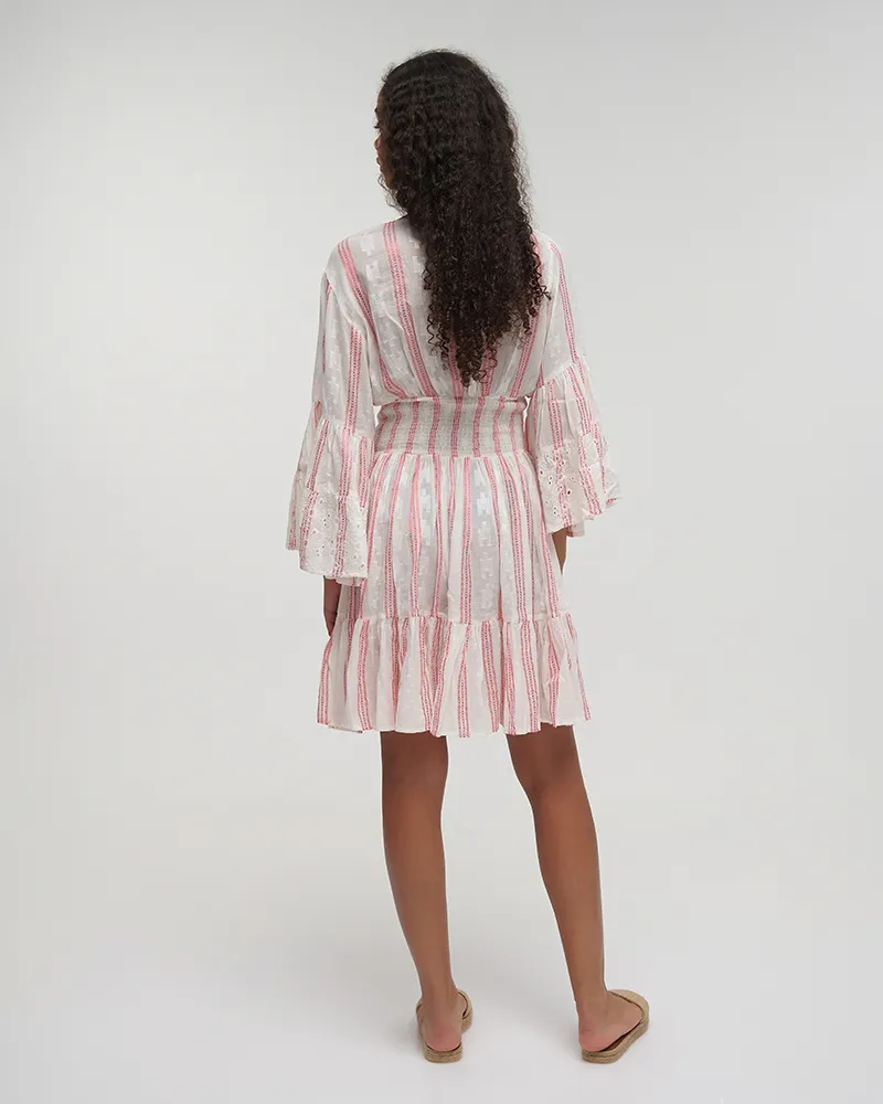 ΦΟΡΕΜΑ ΚΟΝΤΟ ΕΚΡΟΥ ΜΕ ΡΟΖ ΛΕΠΤΟΜΕΡΕΙΕΣ ONE SIZE (100% COTTON) ΦΟΡΕΜΑ ΚΟΝΤΟ ΕΚΡΟΥ ΜΕ ΡΟΖ ΛΕΠΤΟΜΕΡΕΙΕΣ ONE SIZE (100% COTTON)