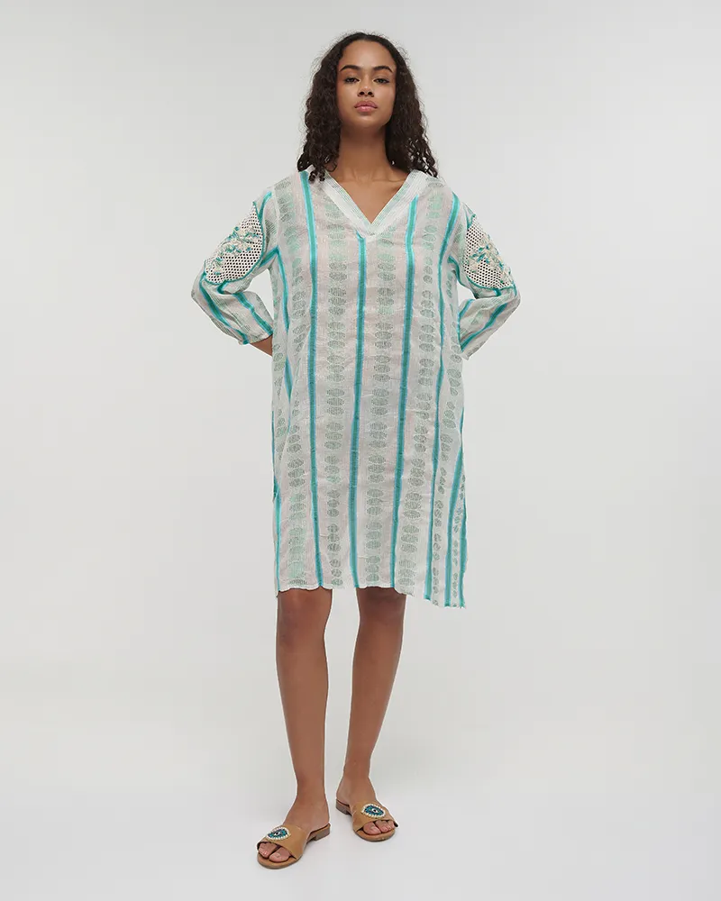 ΠΟΥΚΑΜΙΣΑ ΚΟΝΤΗ 3/4 ΛΕΥΚΗ/ΜΠΛΕ M/L (100% COTTON)