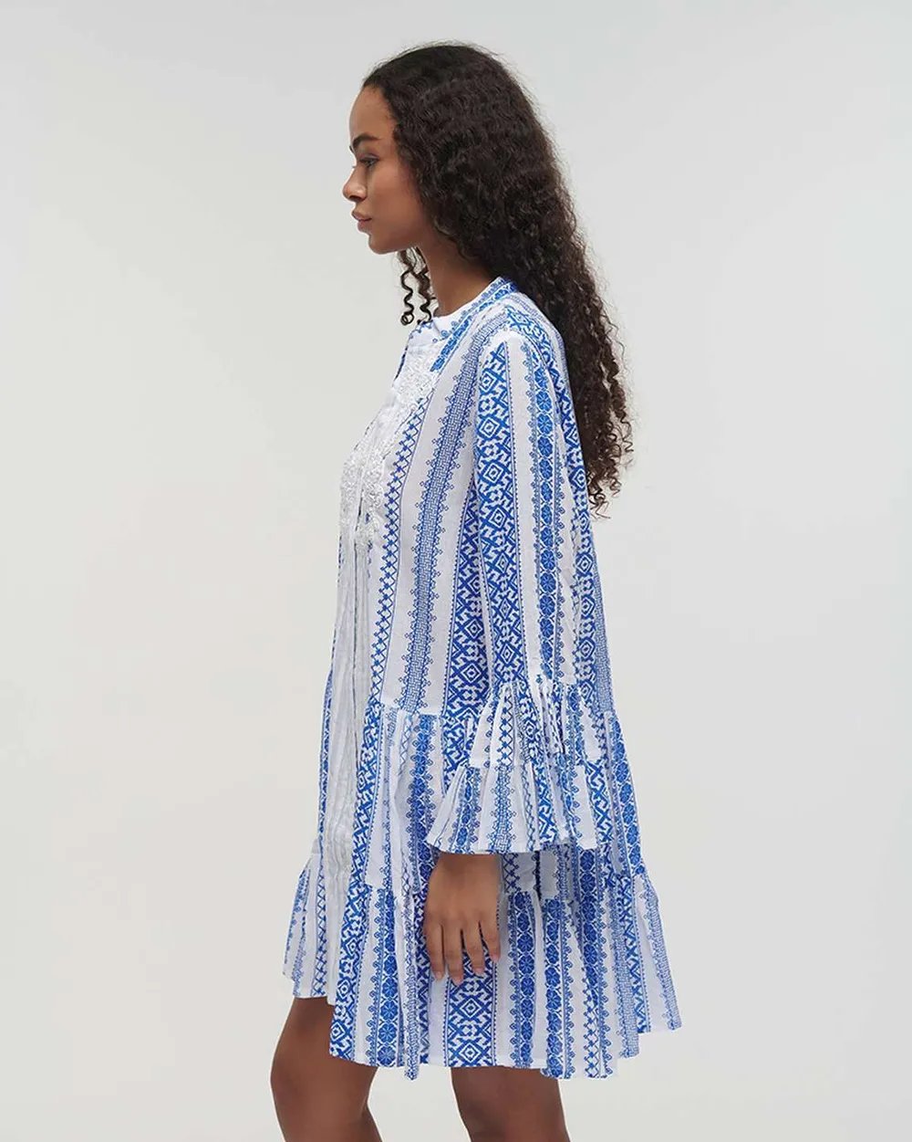 ΦΟΡΕΜΑ ΚΟΝΤΟ ΜΠΛΕ/ΛΕΥΚΟ ONE SIZE (100% COTTON)