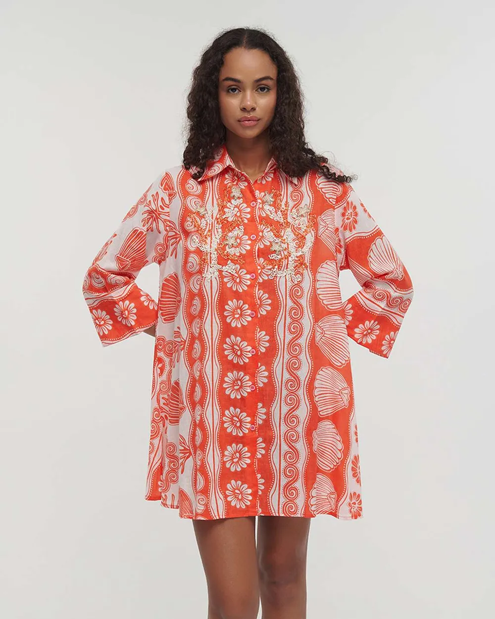 ΠΟΥΚΑΜΙΣΑ 3/4 ΚΟΚΚΙΝΗ/ΛΕΥΚΗ M/L (100% COTTON)