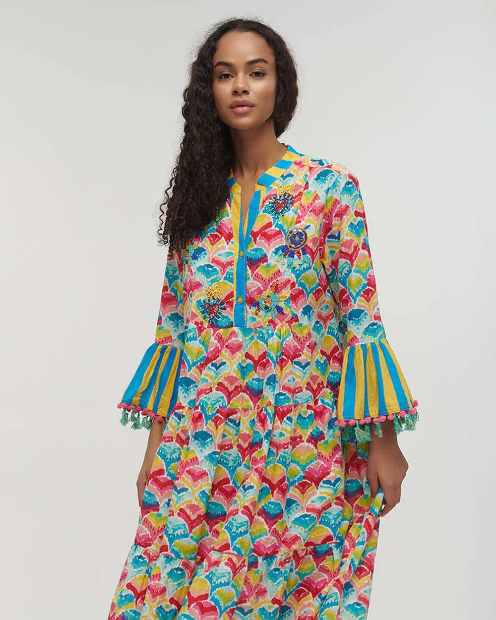 ΦΟΡΕΜΑ ΜΑΚΡΥ ΠΟΛΥΧΡΩΜΟ ONE SIZE (100% COTTON)