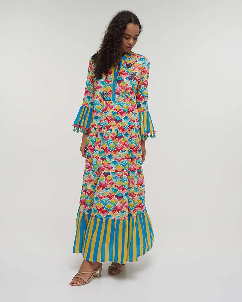 ΦΟΡΕΜΑ ΜΑΚΡΥ ΠΟΛΥΧΡΩΜΟ ONE SIZE (100% COTTON)