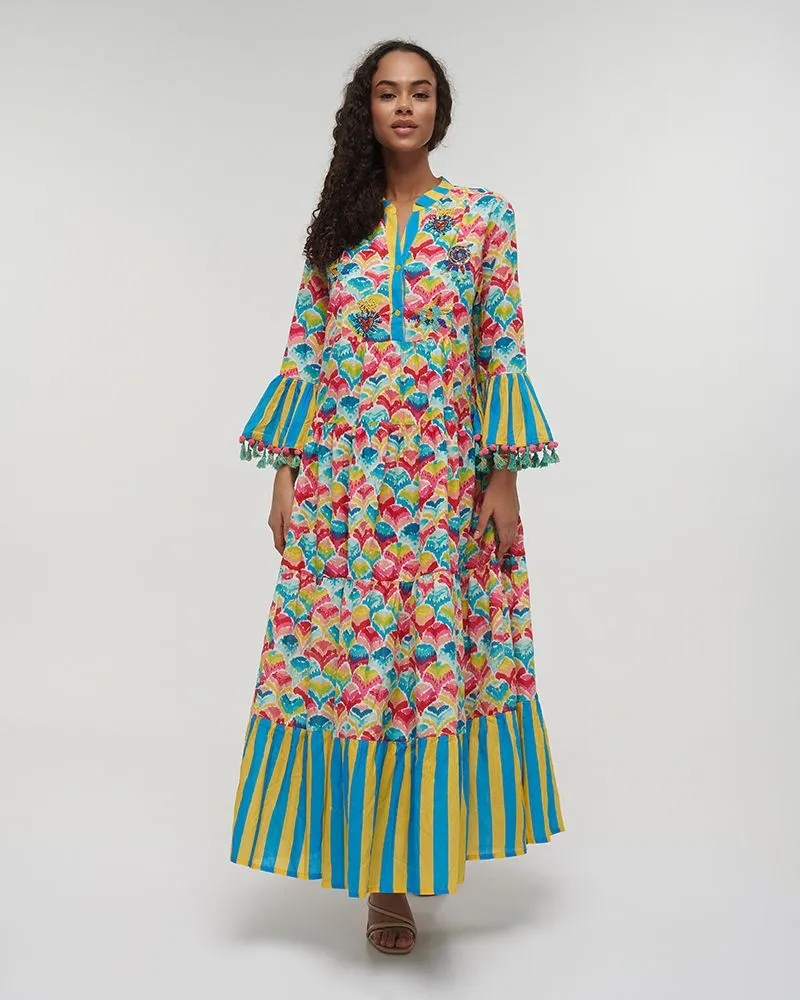 ΦΟΡΕΜΑ ΜΑΚΡΥ ΠΟΛΥΧΡΩΜΟ ONE SIZE (100% COTTON)