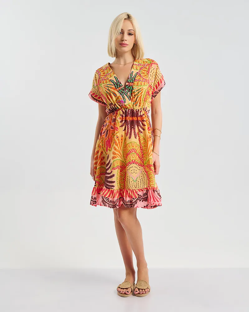 ΦΟΡΕΜΑ ΚΟΚΚΙΝΟ/ΠΟΡΤΟΚΑΛΙ  ΑΜΑΝΙΚΟ ONE SIZE (100% COTTON)