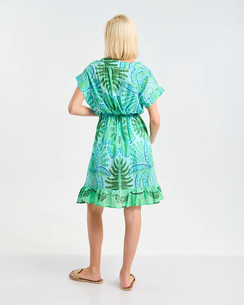 ΦΟΡΕΜΑ ΚΟΝΤΟ ΑΜΑΝΙΚΟ ΣΕ ΧΡΩΜΑ ΠΡΑΣΙΝΟ ONE SIZE (100% COTTON)