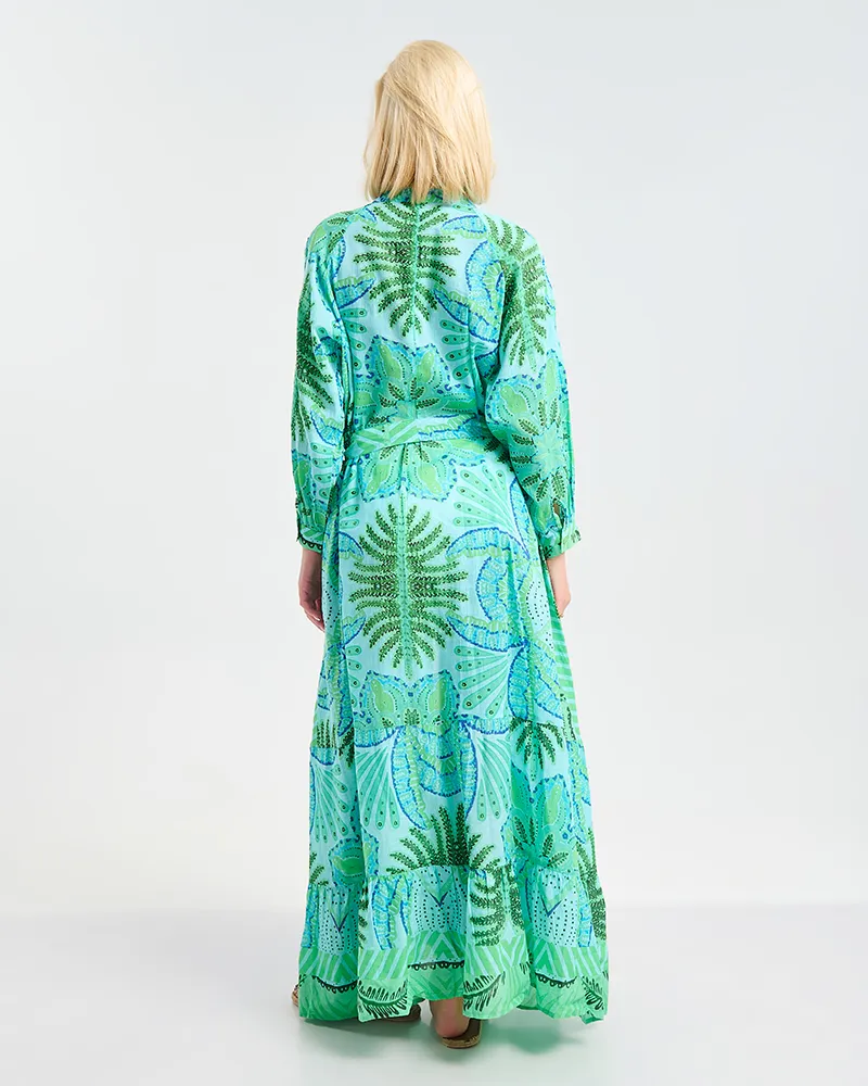 ΜΑΚΡΥ ΦΟΡΕΜΑ ΜΕ 3/4 ΜΑΝΙΚΙ ΣΕ ΠΡΑΣΙΝΟ ΧΡΩΜΑ ONE SIZE ( 100% COTTON)