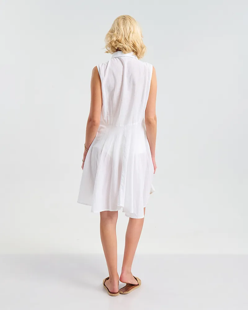 ΛΕΥΚΟ ΚΟΝΤΟ ΦΟΡΕΜΑ ΑΜΑΝΙΚΟ ΔΙΑΤΡΗΤΟ L/XL ( 100% COTTON)