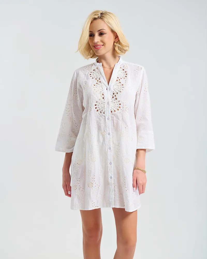 ΠΟΥΚΑΜΙΣΑ ΛΕΥΚΗ ΔΙΑΤΡΗΤΟ S/M ( 100% COTTON)