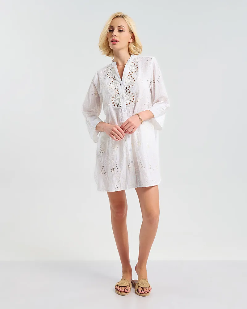 ΠΟΥΚΑΜΙΣΑ ΛΕΥΚΗ ΔΙΑΤΡΗΤΟ S/M ( 100% COTTON)