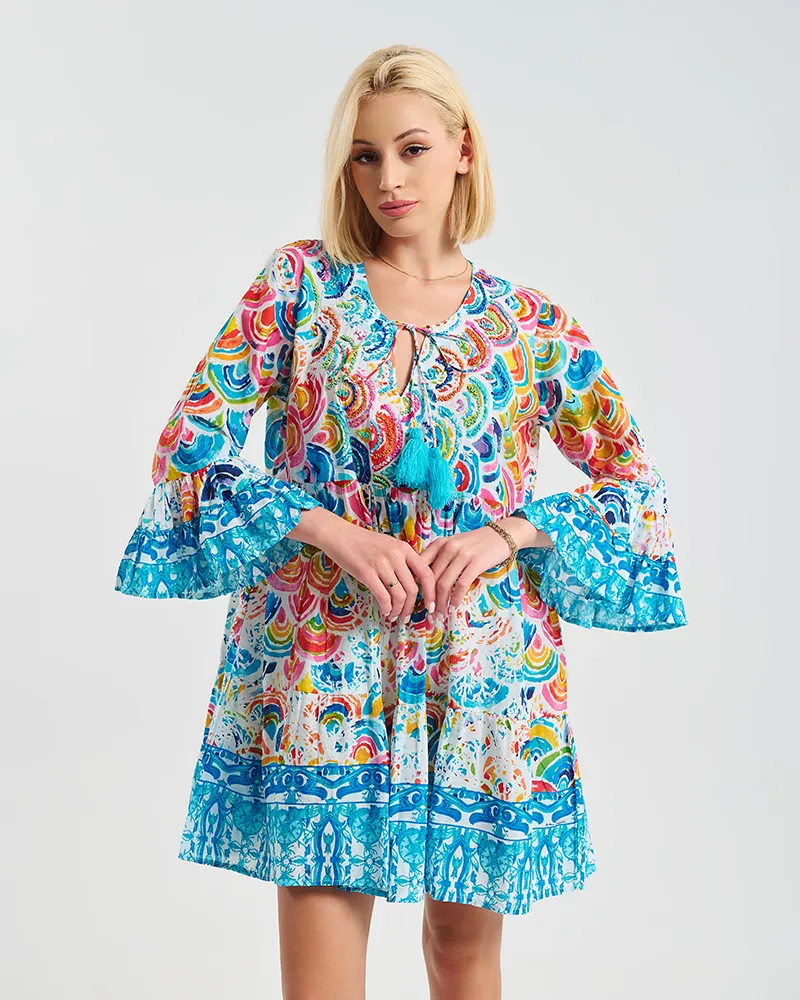 ΚΟΝΤΟ ΦΟΡΕΜΑ/ΚΑΦΤΑΝΙ ”RAINBOW” ONE SIZE ( 100% COTTON)