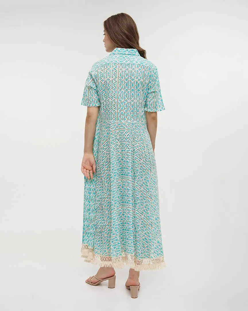 ΦΟΡΕΜΑ ΚΟΝΤΟ ΜΕ ΚΟΝΤΟ ΜΑΝΙΚΙ ΓΑΛΑΖΙΟ/ΛΕΥΚΟ ONE SIZE (100% COTTON)