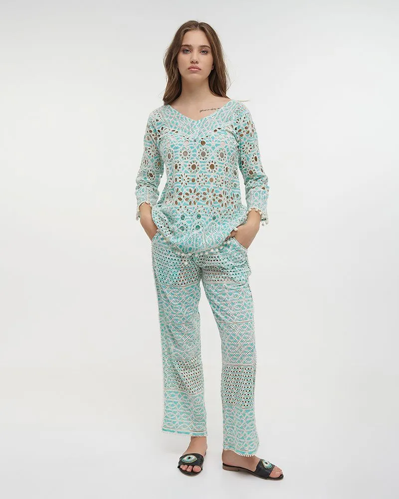 S/2 ΤΟΠ ΚΑΙ ΠΑΝΤΕΛΟΝΑ ΓΑΛΑΖΙΟ/ΛΕΥΚΟ ONE SIZE (100% COTTON) S/2 ΤΟΠ ΚΑΙ ΠΑΝΤΕΛΟΝΑ ΓΑΛΑΖΙΟ/ΛΕΥΚΟ ONE SIZE (100% COTTON)