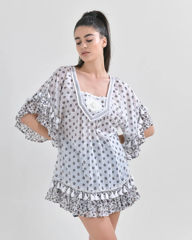 ΚΑΦΤΑΝΙ ΛΕΥΚΟ ΕΜΠΡΙΜΕ ΜΕ ΜΠΛΕ ΣΧΕΔΙΑ ONE SIZE (100% COTTON) ΚΑΦΤΑΝΙ ΛΕΥΚΟ ΕΜΠΡΙΜΕ ΜΕ ΜΠΛΕ ΣΧΕΔΙΑ ONE SIZE (100% COTTON)