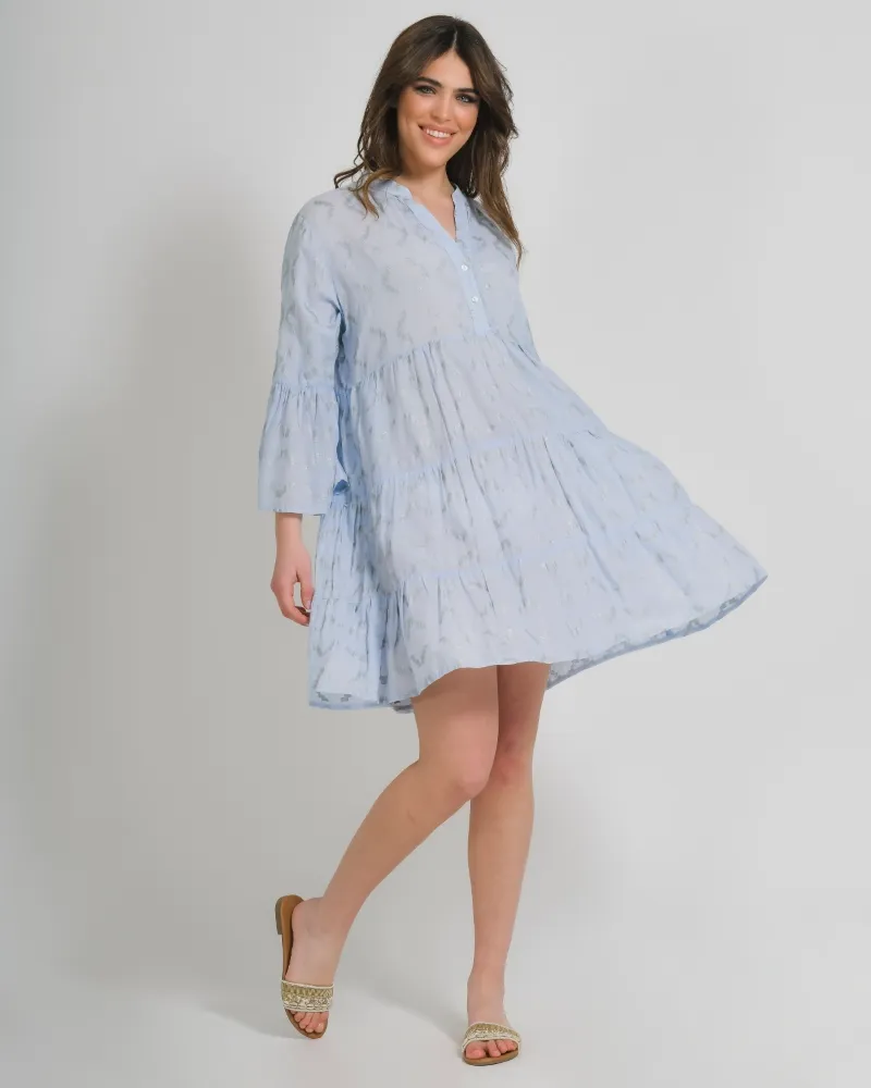 ΦΟΡΕΜΑ ΓΑΛΑΖΙΟ ΜΕ ΧΡΥΣΑ ΣΧΕΔΙΑ ONE SIZE (100% COTTON)