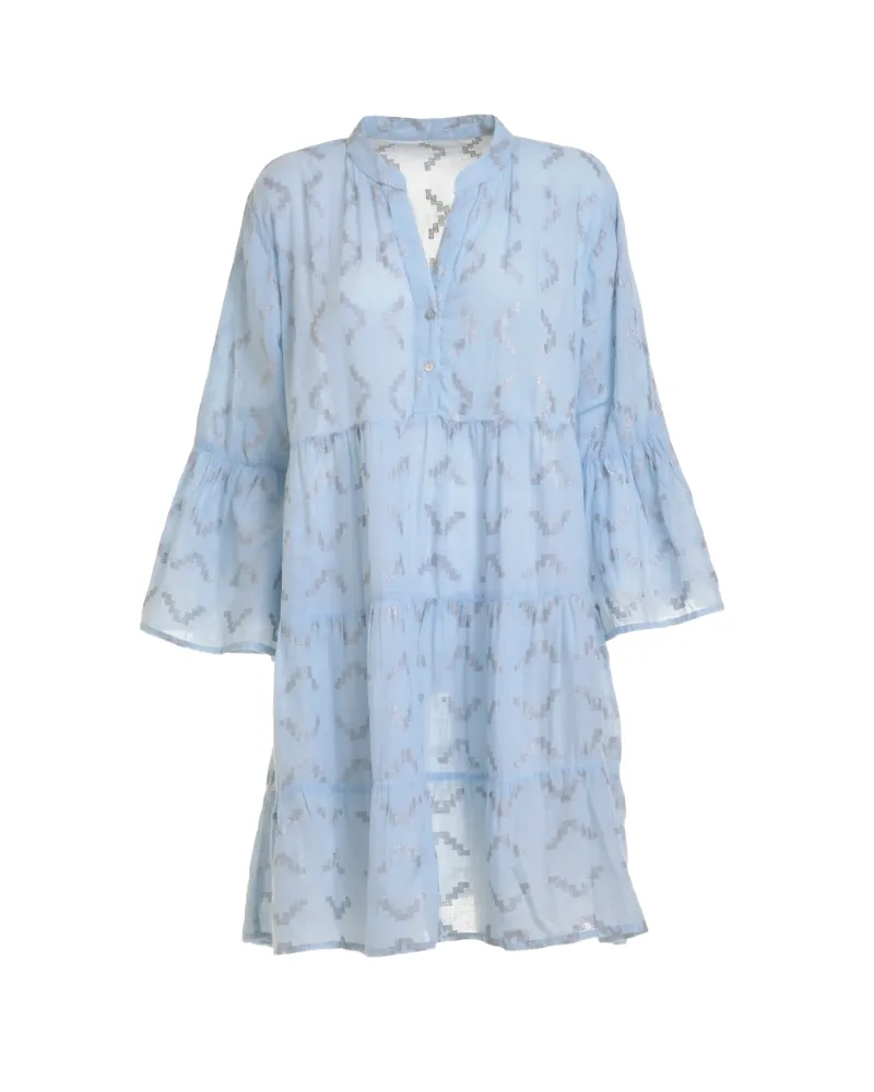 ΦΟΡΕΜΑ ΓΑΛΑΖΙΟ ΜΕ ΧΡΥΣΑ ΣΧΕΔΙΑ ONE SIZE (100% COTTON)