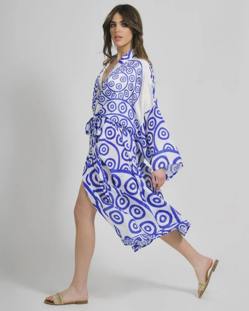 ΚΙΜΟΝΟ ΜΑΚΡΥ ΑΣΠΡΟ/ΜΠΛΕ ONE SIZE ΚΙΜΟΝΟ ΜΑΚΡΥ ΑΣΠΡΟ/ΜΠΛΕ ONE SIZE