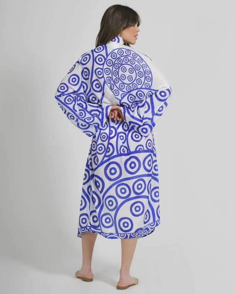 ΚΙΜΟΝΟ ΜΑΚΡΥ ΑΣΠΡΟ/ΜΠΛΕ ONE SIZE