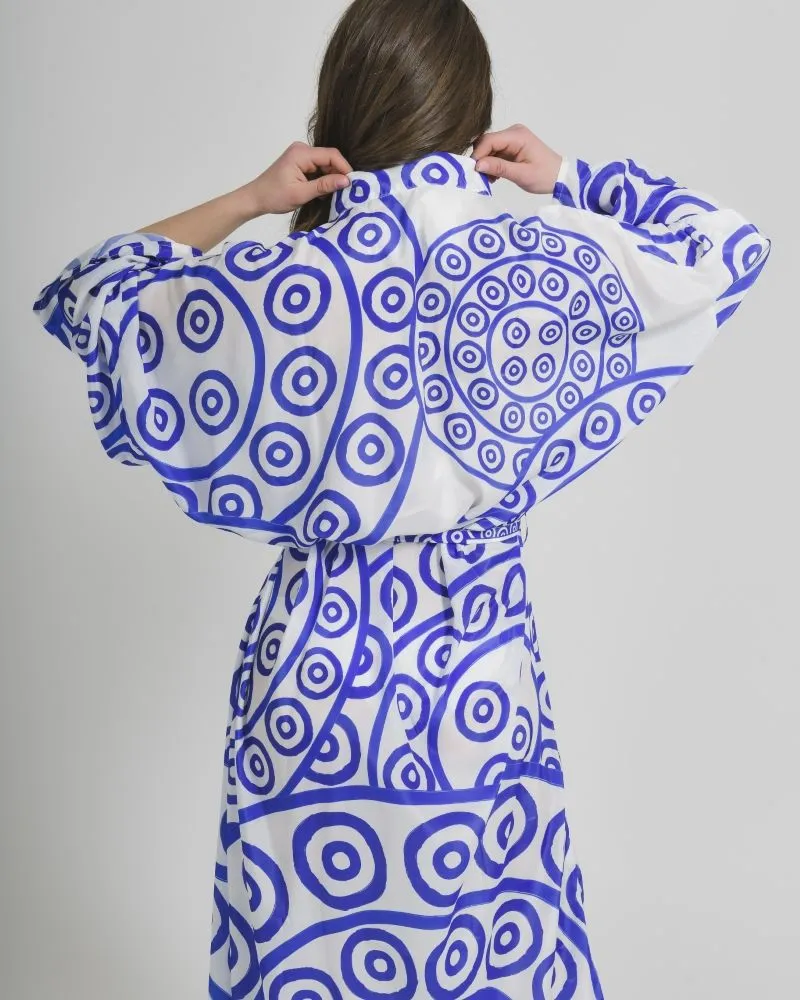 ΚΙΜΟΝΟ ΜΑΚΡΥ ΑΣΠΡΟ/ΜΠΛΕ ONE SIZE